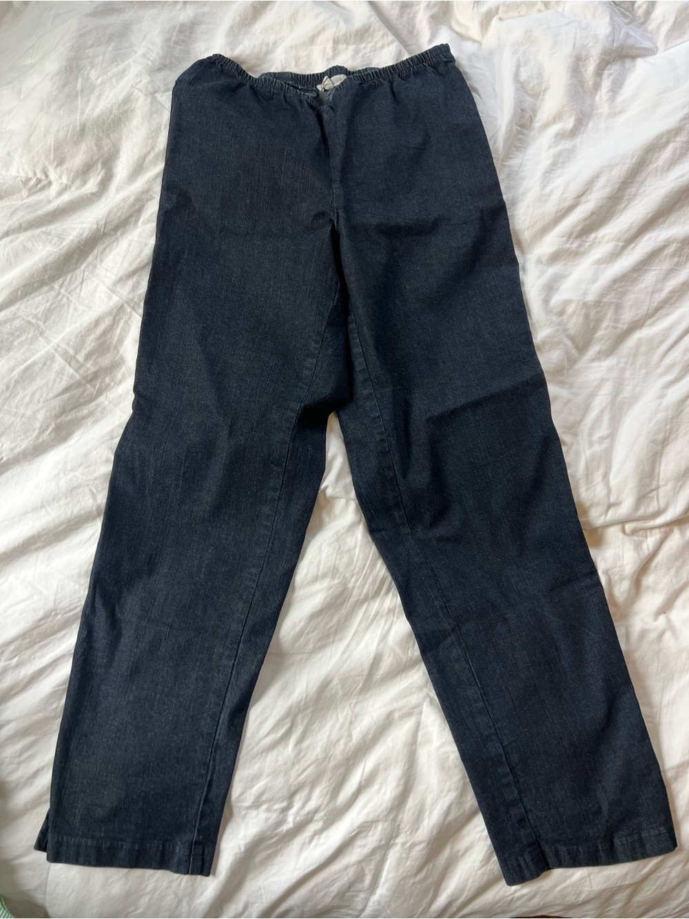 Eileen Fisher Women’s Small Dark Wash Denim Pull-On Pants Elastic Waist